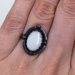 Sterling & Opal Ring